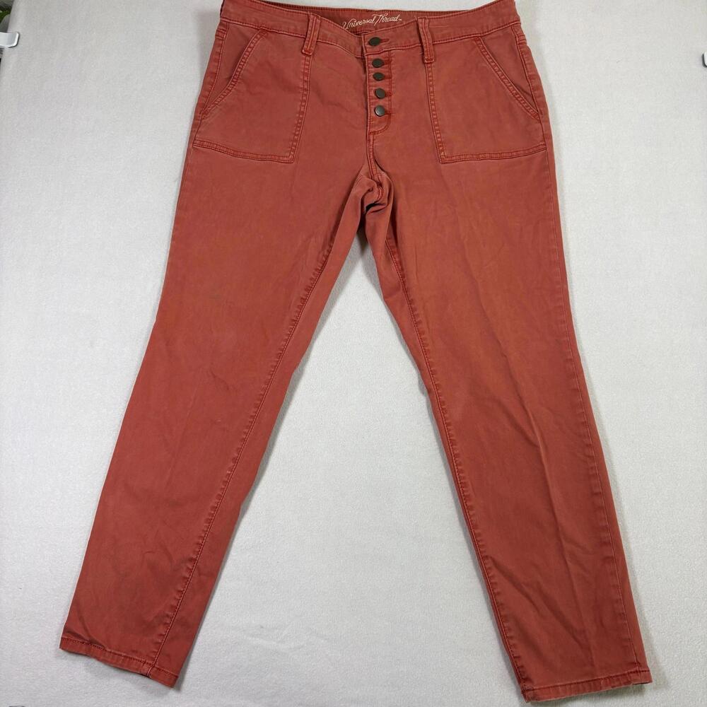 Universal Thread womens jeans 14 32R red mid rise skinny button fly Y2K - Picture 2 of 16